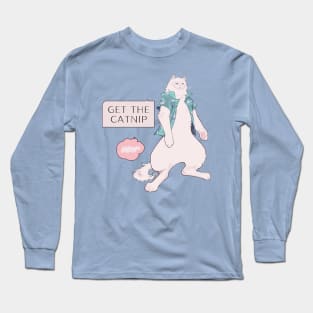 Notorious Catnip Pusher Cartoon Cute Cat Meme Long Sleeve T-Shirt